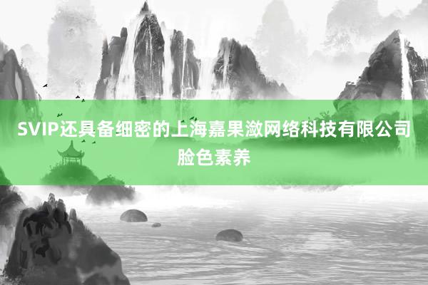 SVIP还具备细密的上海嘉果潋网络科技有限公司脸色素养